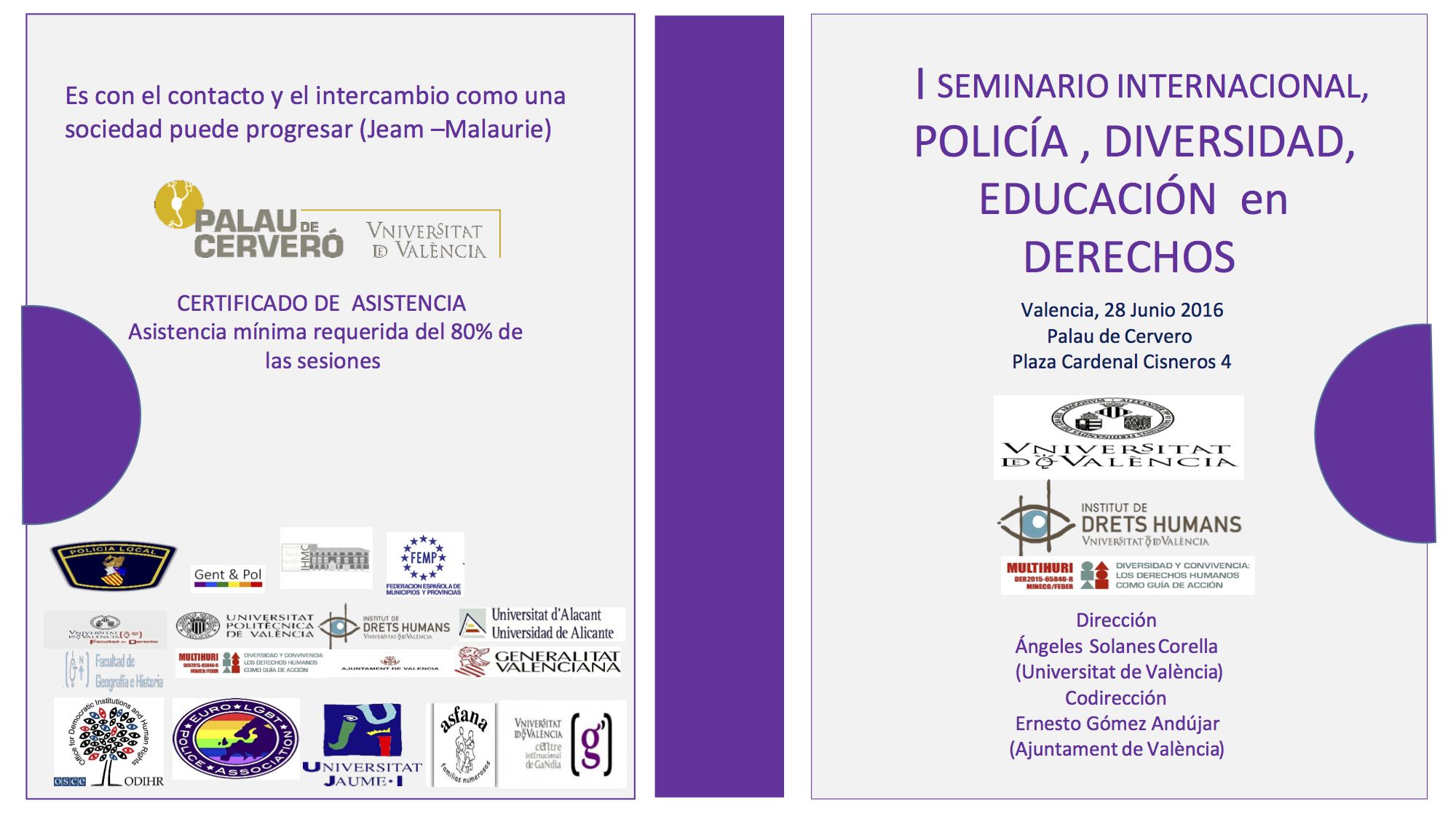 Diptico I seminario internacional policia diversidad